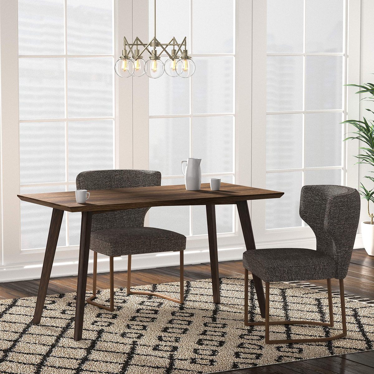 Amazon Brand – Rivet Dunford Modern Dining Chair, 33 Inch Height, Tuxedo Grey