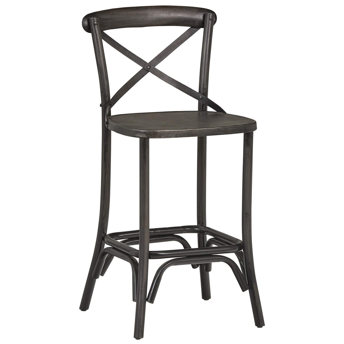 Amazon Brand – Stone & Beam Industrial Barstool, 42"H, Black