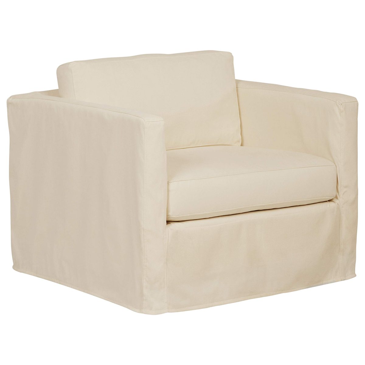 Amazon Brand – Stone & Beam Andover Slipcover Chair, 38"W, Cream Fabric