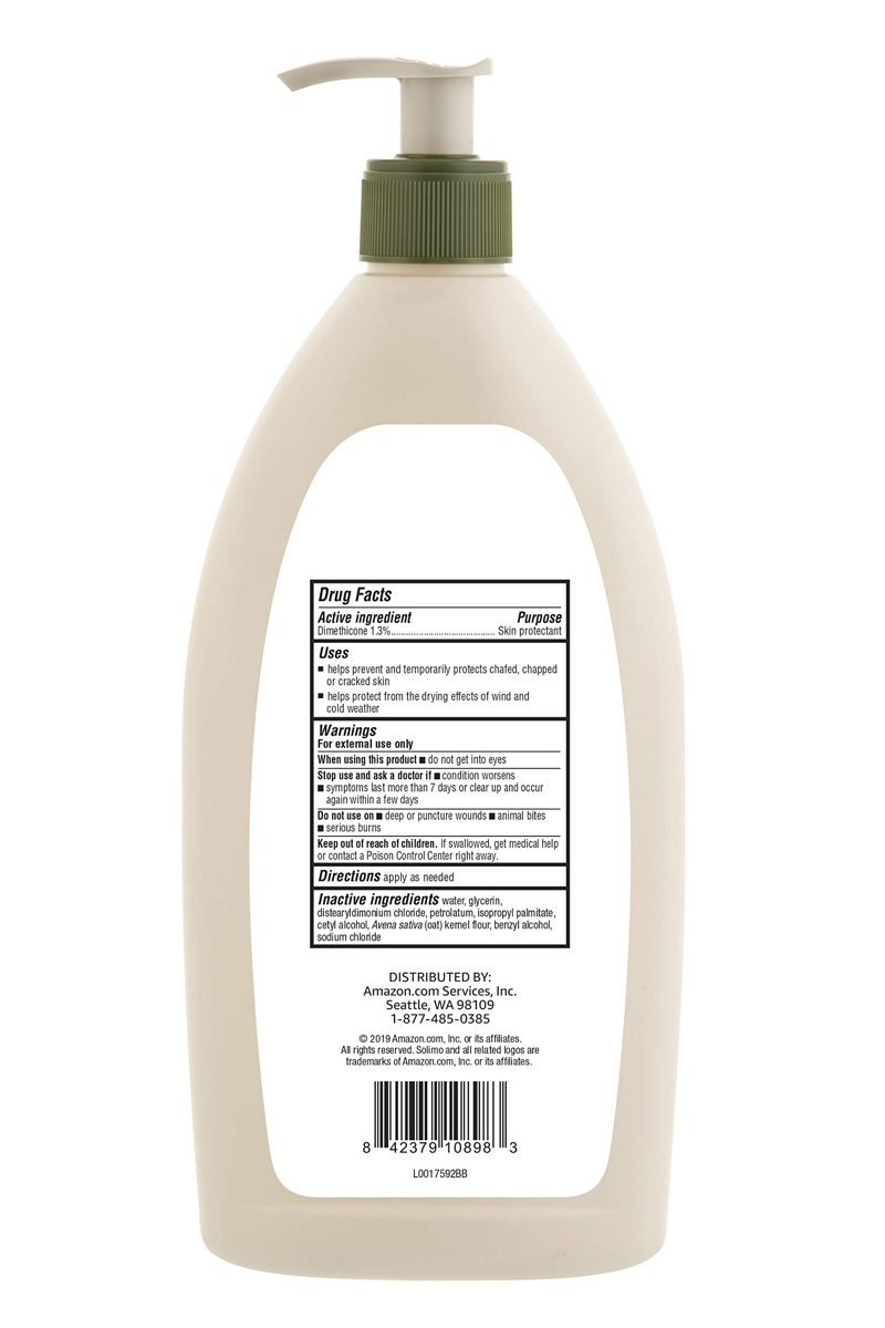 Amazon Brand - Solimo Daily Moisturising Oatmeal Lotion Skin Protectant, Dermatologist Tested, Fragrance Free, 18 Fluid Ounce