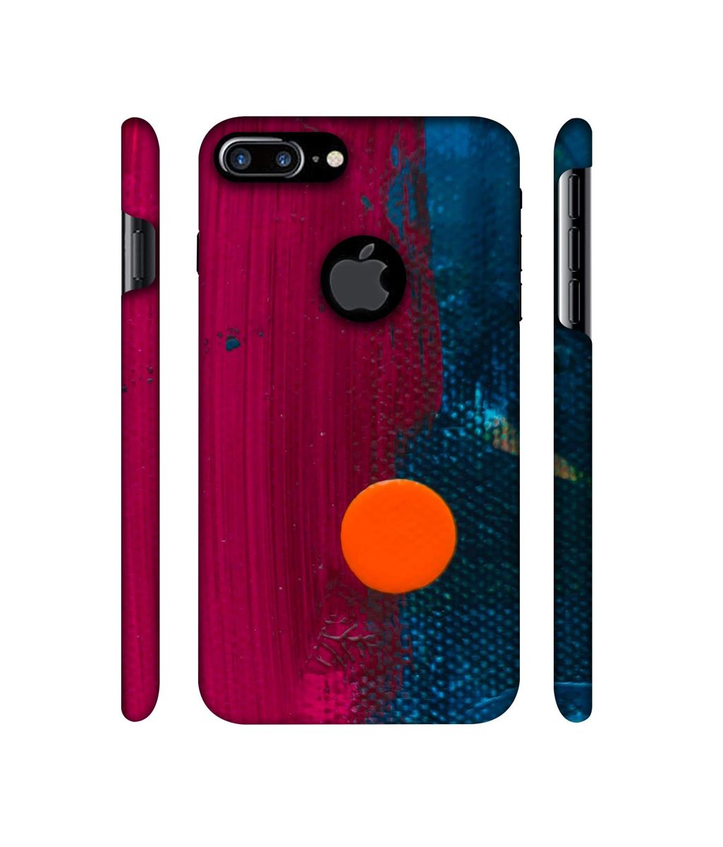 Amazon Brand - Solimo Designer Pink and Blue Brush Texture 3D Printed Hard Back Case Mobile Cover for Apple iPhone 7 Plus (Logo Cut)