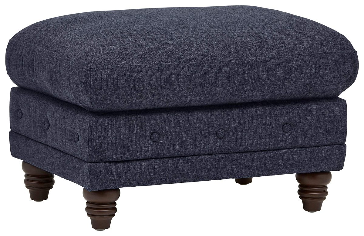 Stone & Beam Bradbury Chesterfield Modern Tufted Ottoman, 30.3"W, Navy (Renewed)