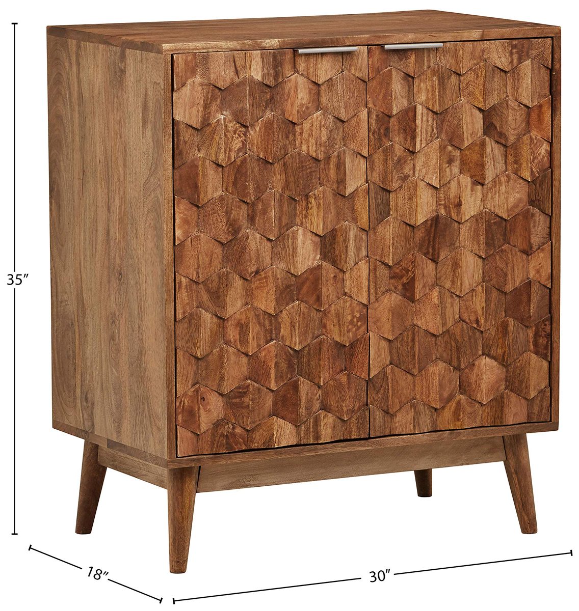 Amazon Brand – Rivet Industrial Wood Bar Cabinet, 18"W, Mango, French Honey Gray