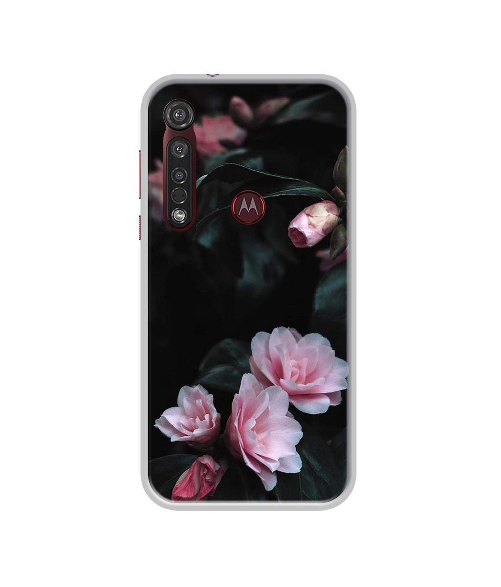 Amazon Brand - Solimo Designer Dark Flowers Photography UV Printed Soft Back Case Mobile Cover for Motorola Moto G8 Plus
