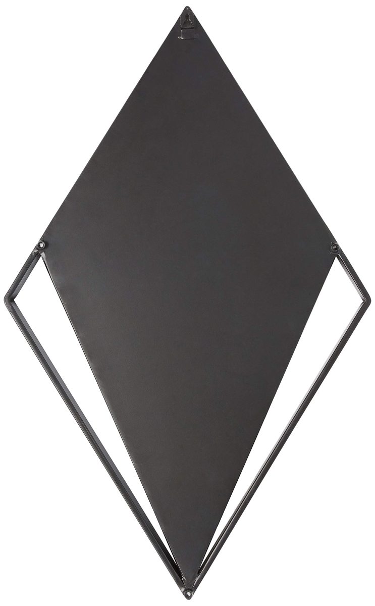 Amazon Brand - Rivet Modern Rhombus Cutout Hanging Mirror, 26.75"H, Black
