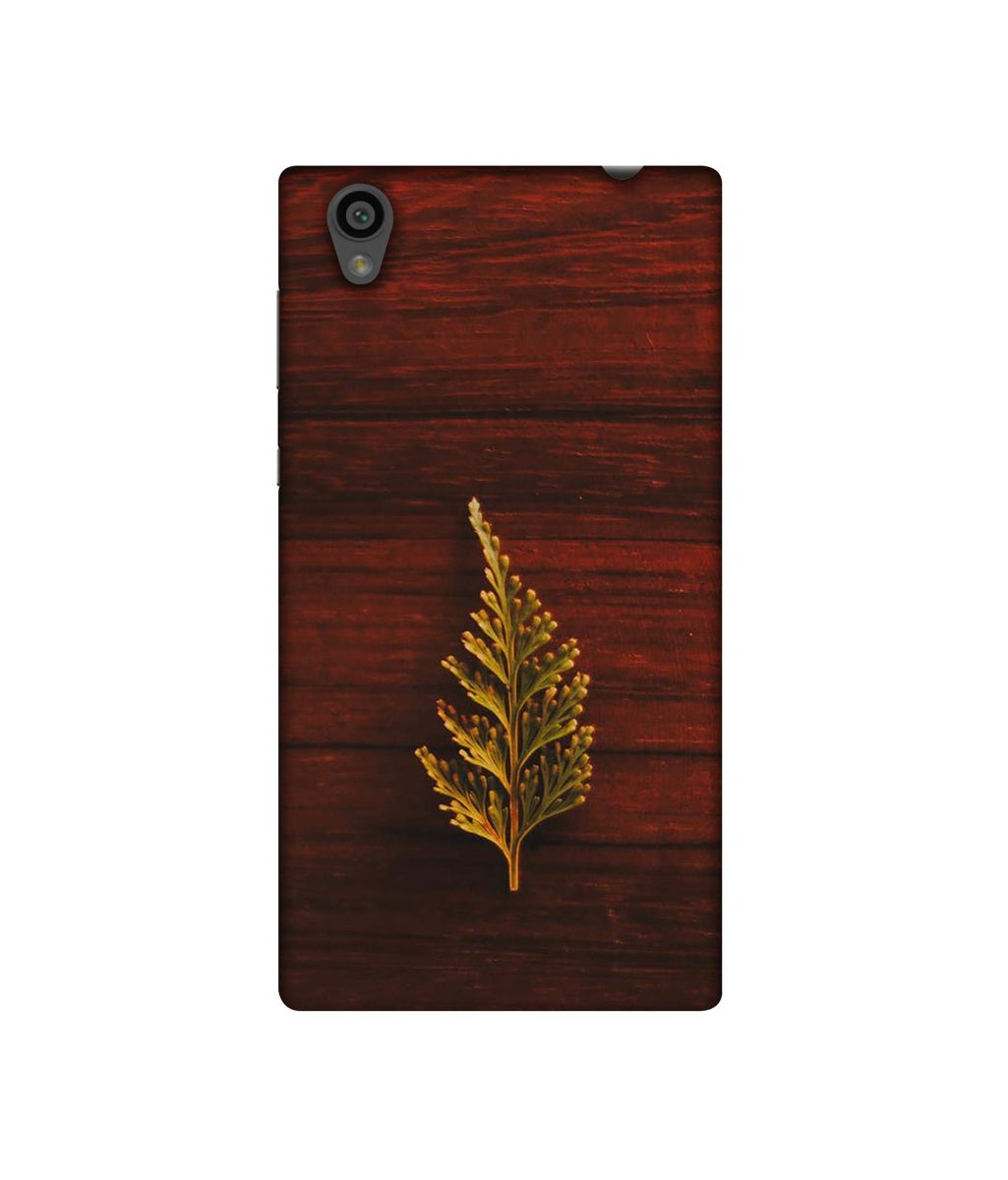 Amazon Brand - Solimo Designer Leaf on Wood 3D Printed Hard Back Case Mobile Cover for Sony Xperia L1