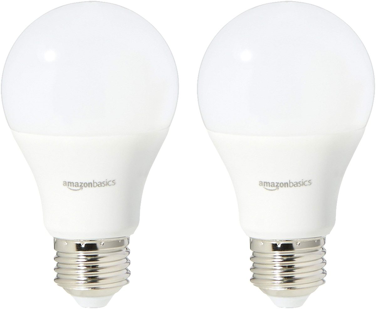 AmazonBasics 75 Watt Equivalent, Soft White, Non-Dimmable, A19 LED Light Bulb | 2-Pack (Renewed)
