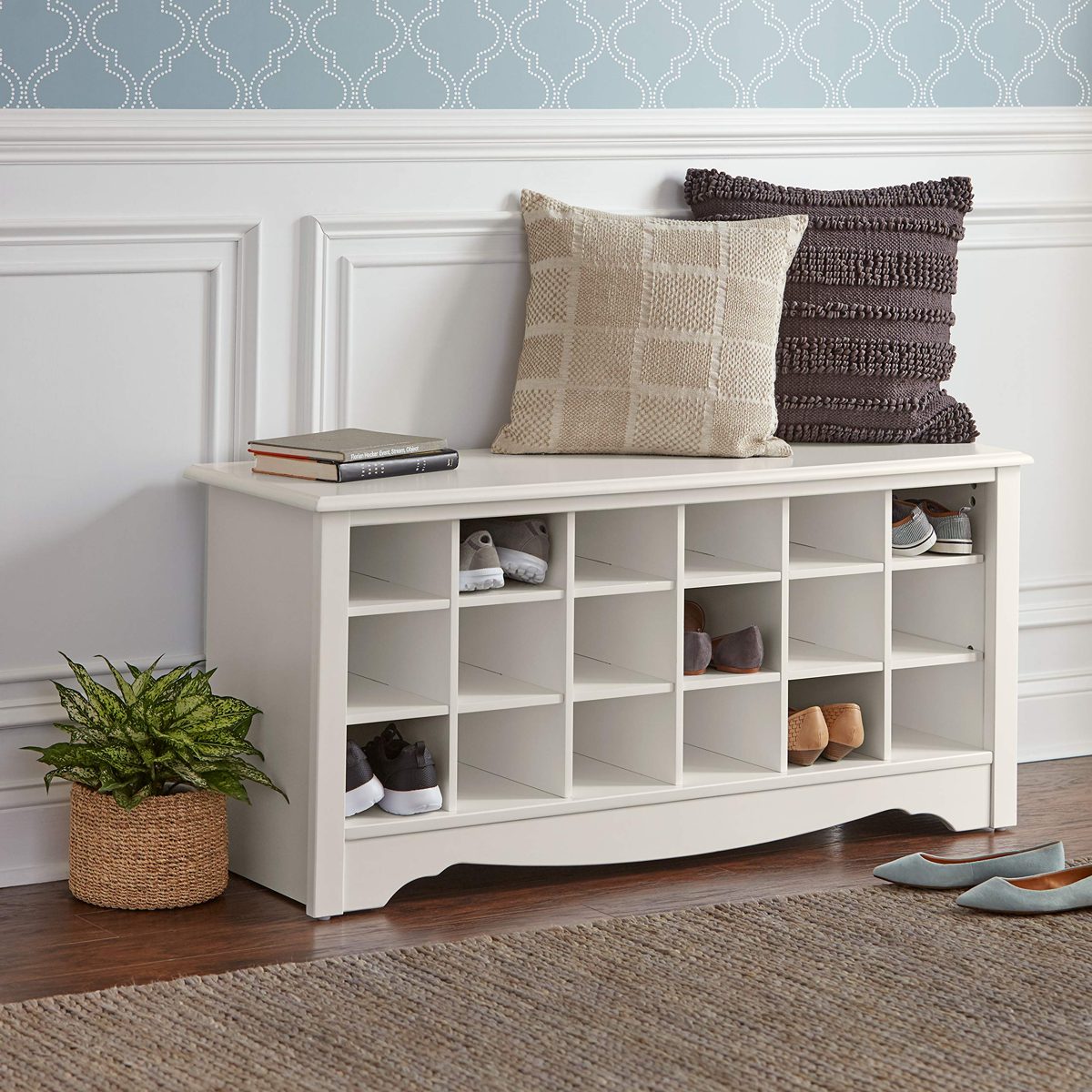 Ravenna Home Sobaski Wood Shoe Storage Rack Organizer, 48"W