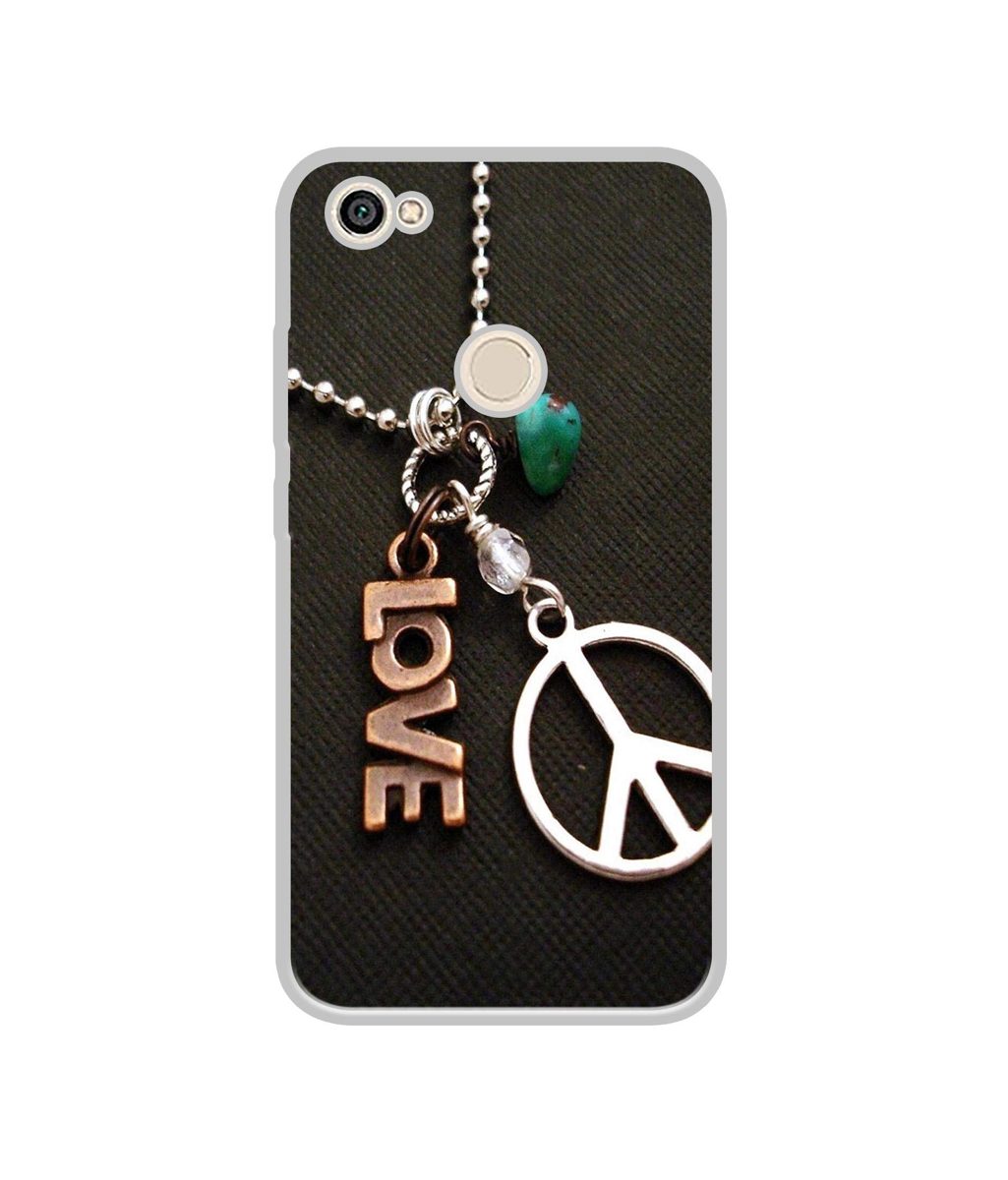 Amazon Brand - Solimo Designer Love and Peace UV Printed Soft Back Case Mobile Cover for Mi Redmi Y1 (Note 5A)
