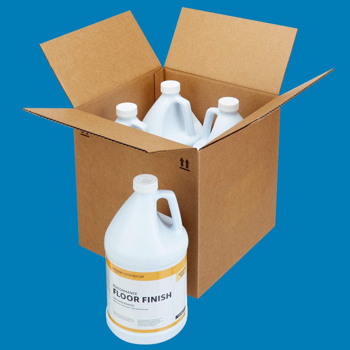 AmazonCommercial Performance Low Maintenance Floor Finish, 1-Gallon, 4-Pack
