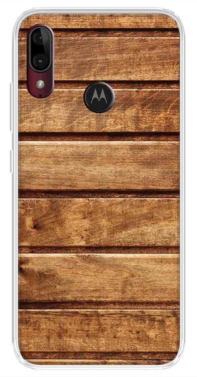 Amazon Brand - Solimo Designer Multicolor Wooden Design Printed Soft Back Case Mobile Cover for Motorola Moto E6s / Motorola Moto E6 Plus