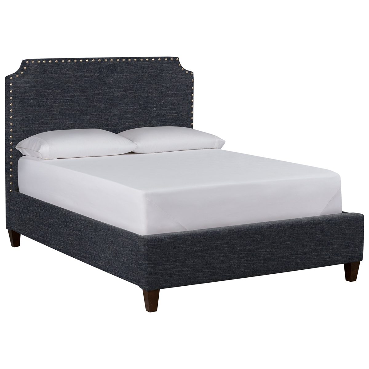 Amazon Brand – Stone & Beam Tisbury Nailhead Trim Queen Bed, 66"W, Curious Indigo