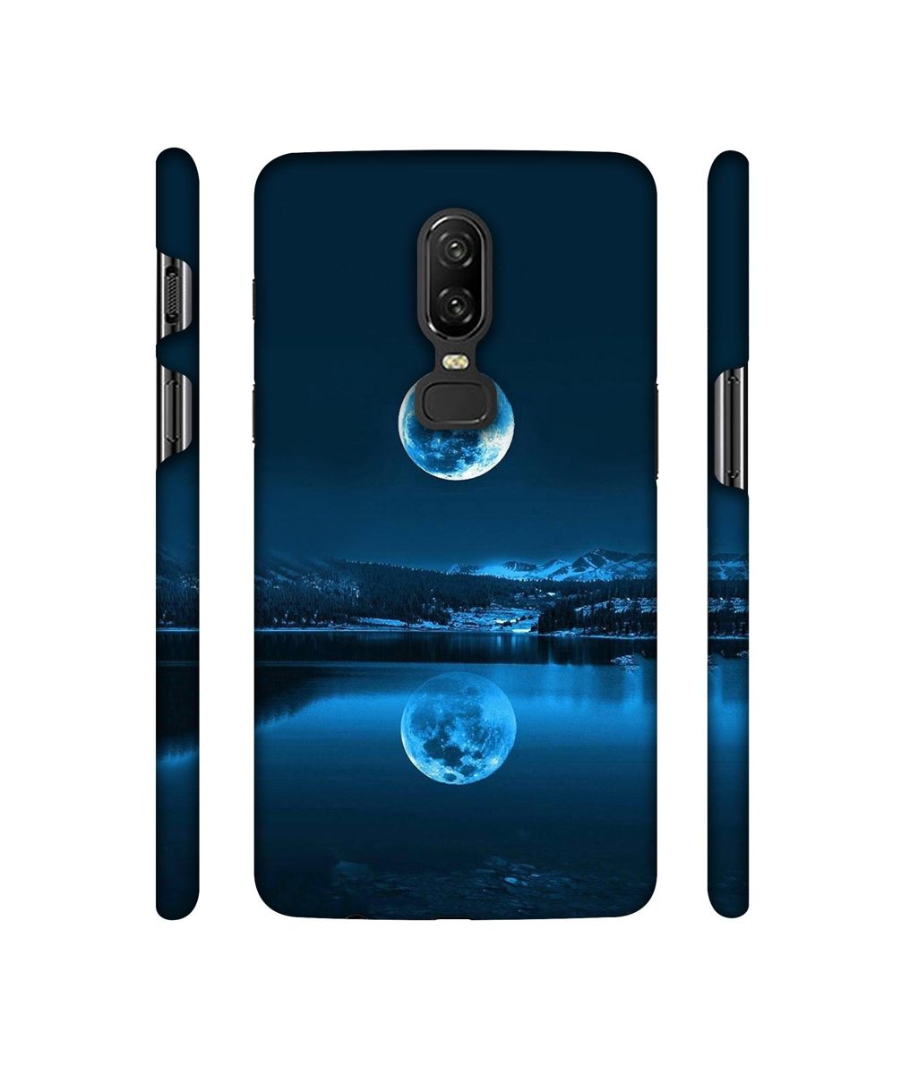 Amazon Brand - Solimo Designer Moon Pattern Print 3D Printed Hard Back Case Mobile Cover for OnePlus 6