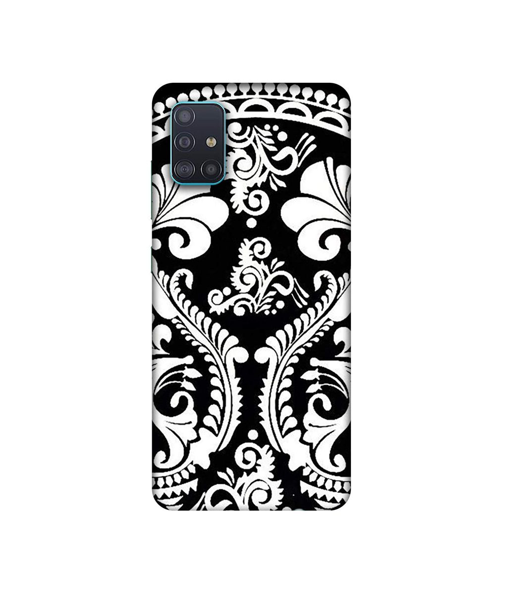 Amazon Brand - Solimo Designer Round White Rangoli 3D Printed Hard Back Case Mobile Cover for Samsung Galaxy A51