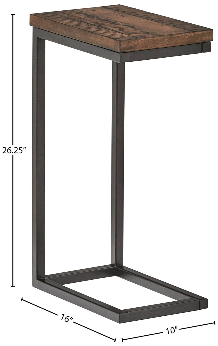Amazon Brand – Stone & Beam Larson Industrial Wood & Metal Side End Table, 22"W, Walnut