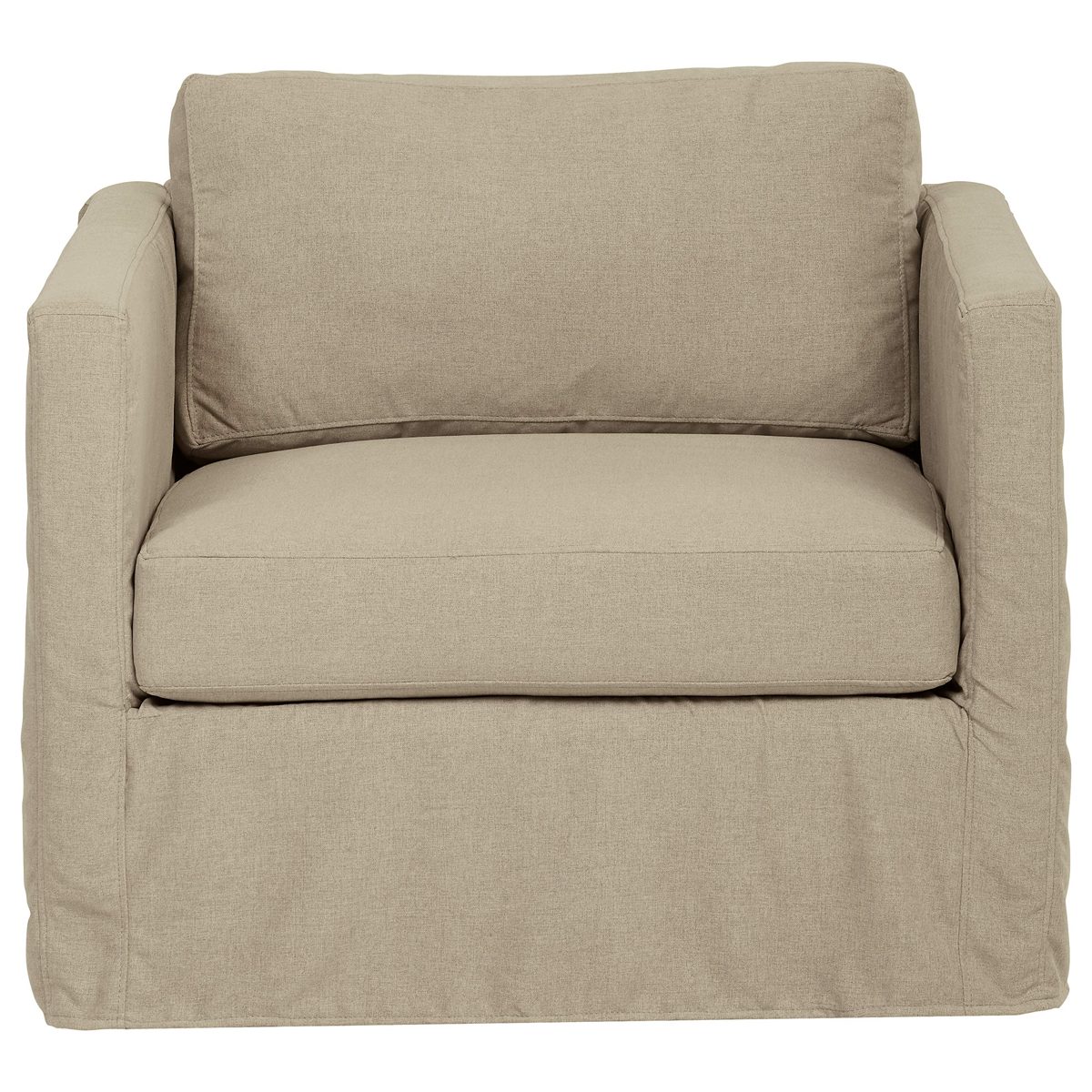 Amazon Brand – Stone & Beam Andover Slipcover Chair, 38"W, Dove Fabric