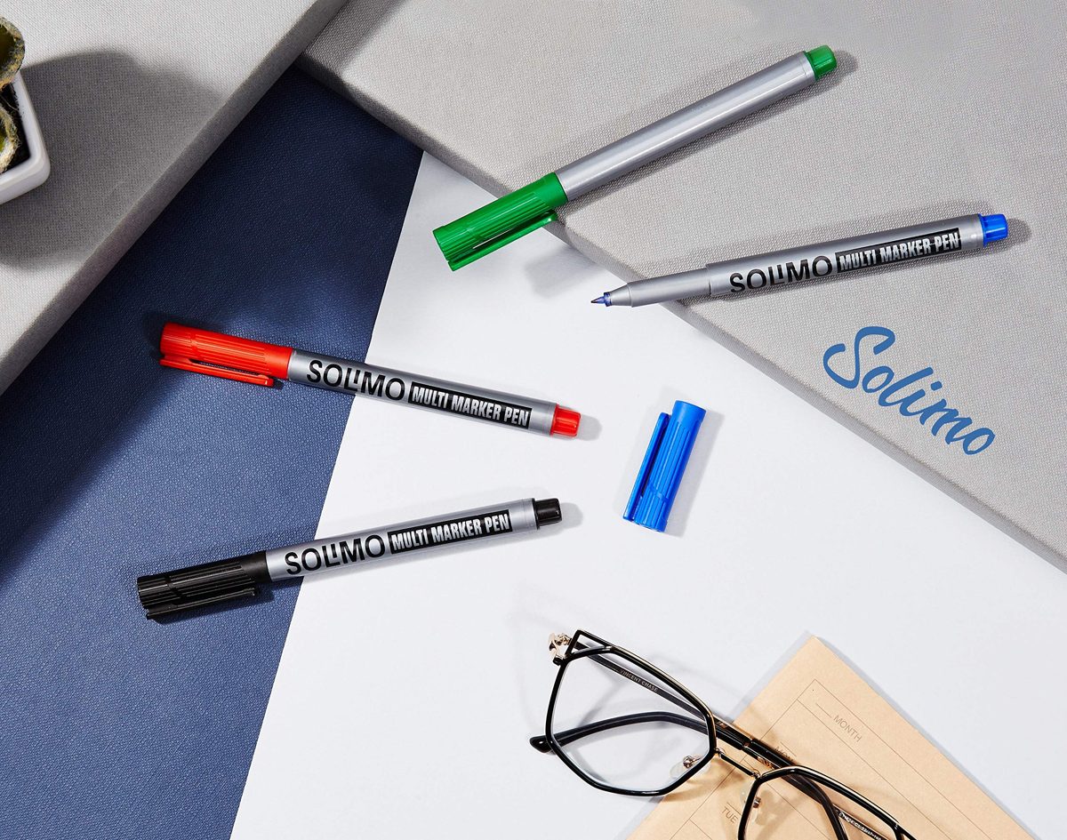 Amazon Brand - Solimo Multimarker Set (10 Black, 5 Blue, 3 Green and 2 Red)