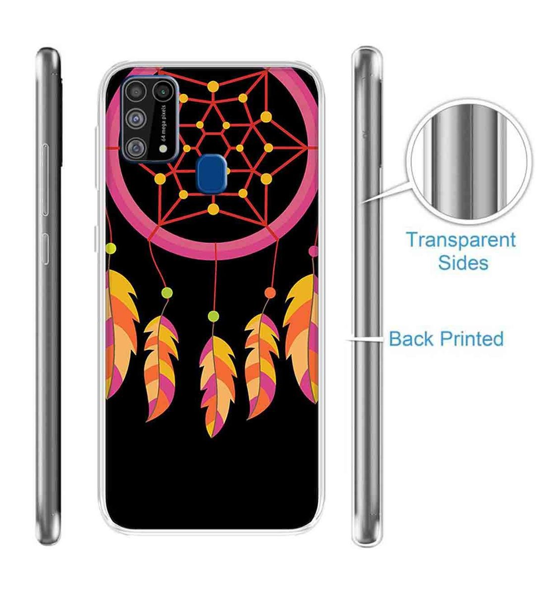 Amazon Brand - Solimo Designer Multicolor Dream Catcher Pink Printed Soft Back Case Mobile Cover for Samsung Galaxy M31
