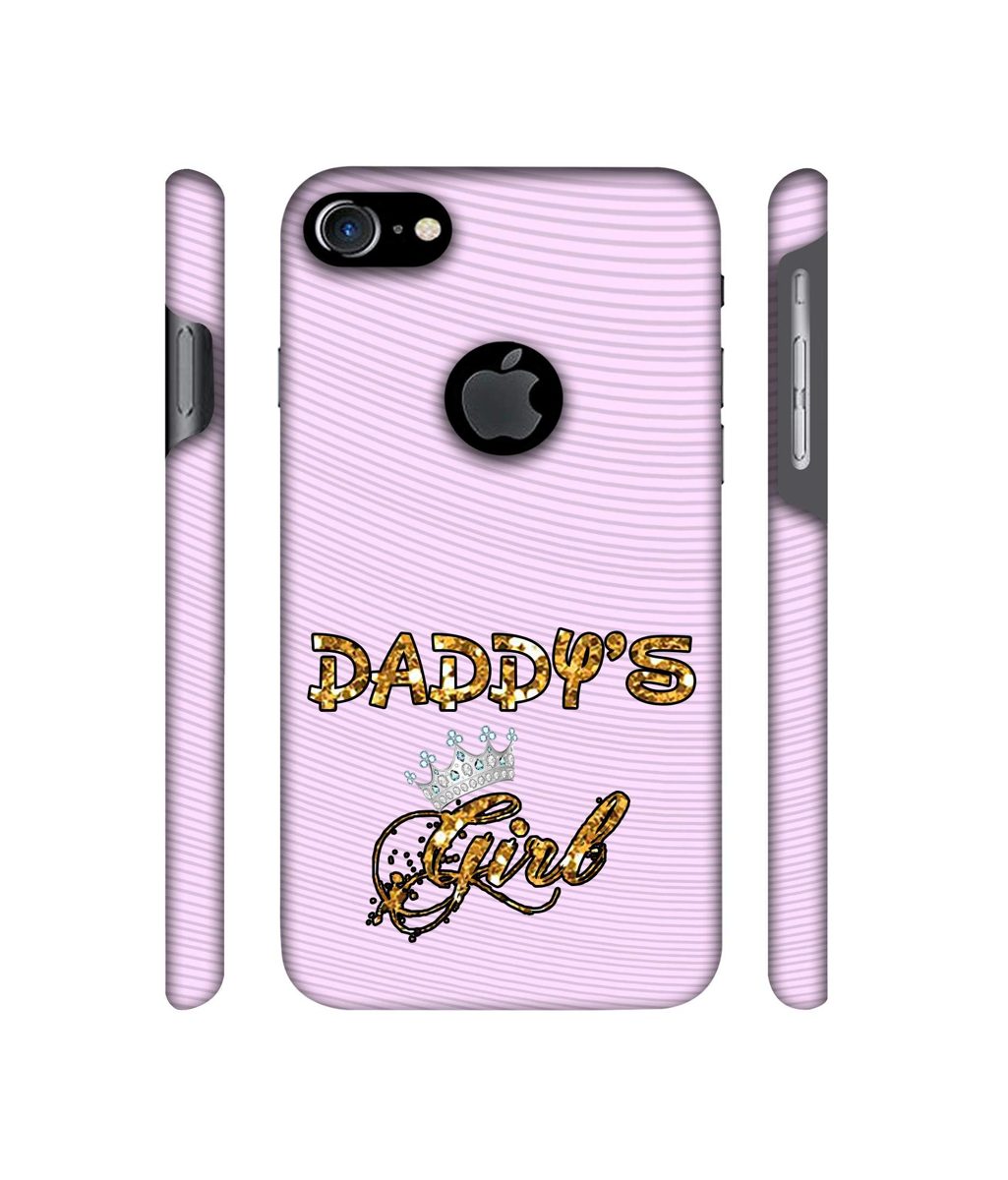 Amazon Brand - Solimo Designer Daddy's Girl in Glitter Pattern 3D Printed Hard Back Case Mobile Cover for Apple iPhone 7 (with Logo Cut)