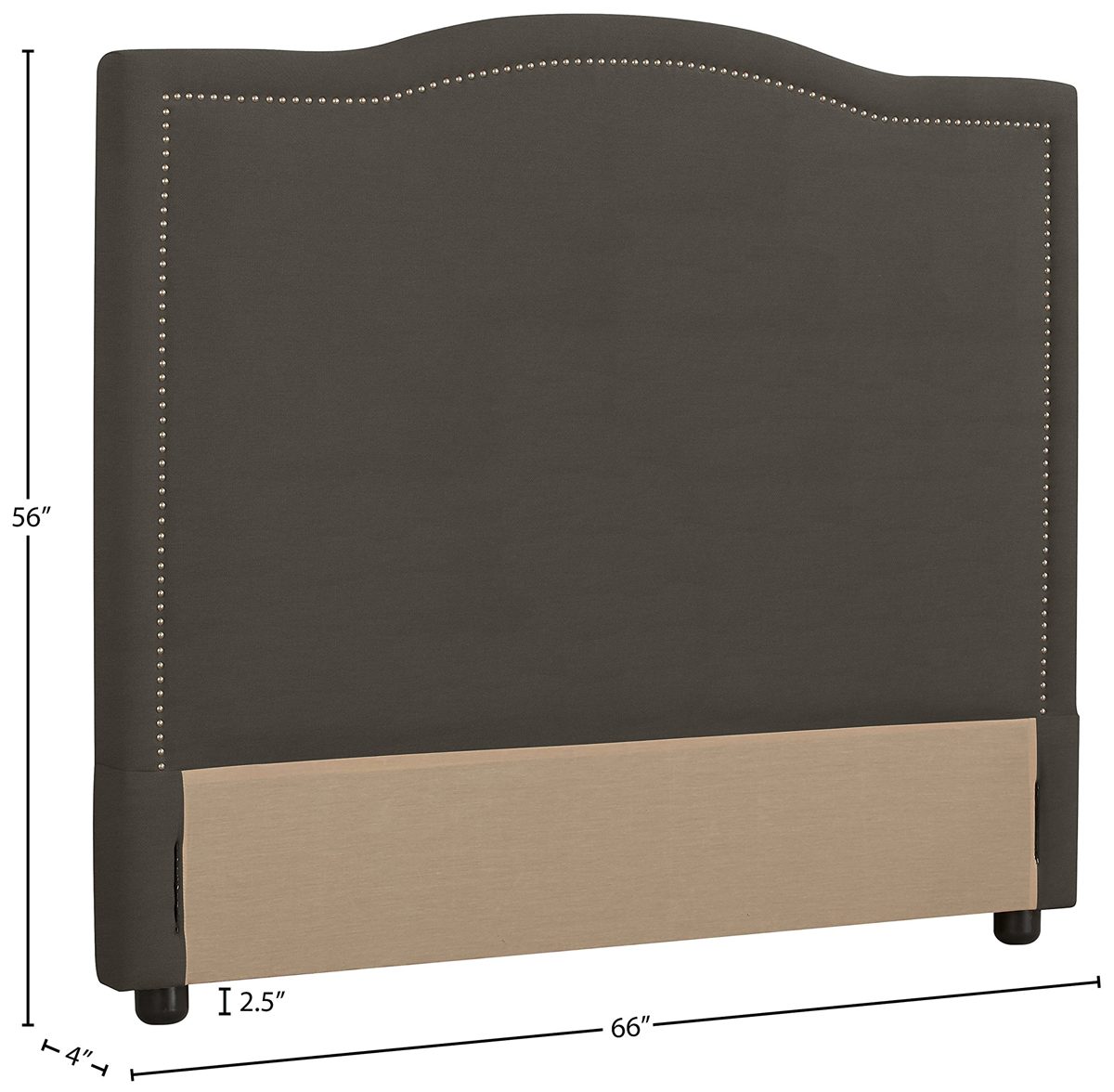 Amazon Brand – Stone & Beam Bridgewater Curved Queen Headboard, 66"W, Spinnsol Iron