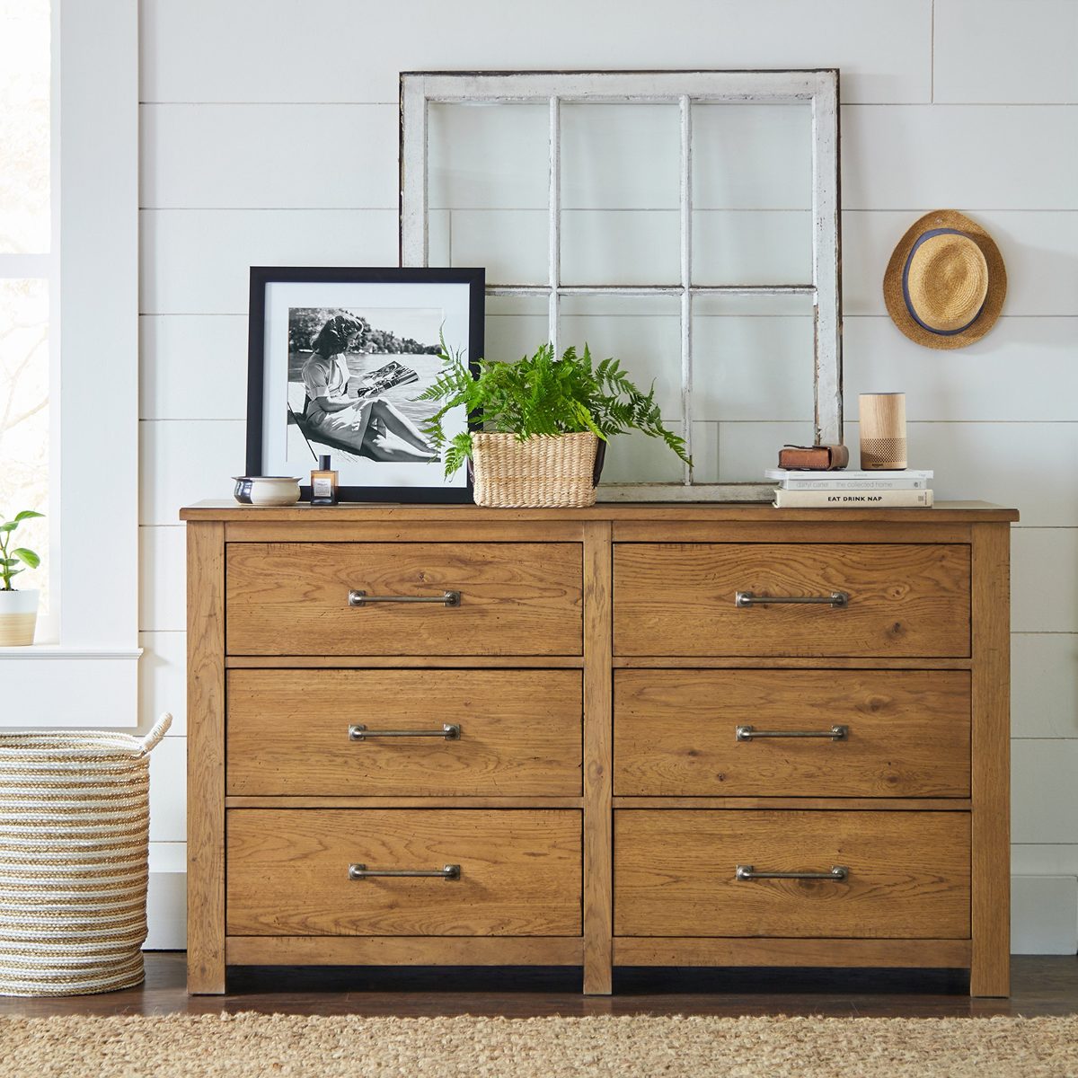 Amazon Brand – Stone & Beam Parson 6-Drawer Wood Bedroom Dresser, 60"W, Natural