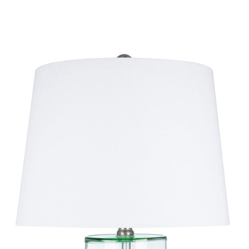 Amazon Brand – Ravenna Home Contemporary Cylindrical Glass Table Lamp, LED Bulb Included, 24.5"H, Seafoam Green