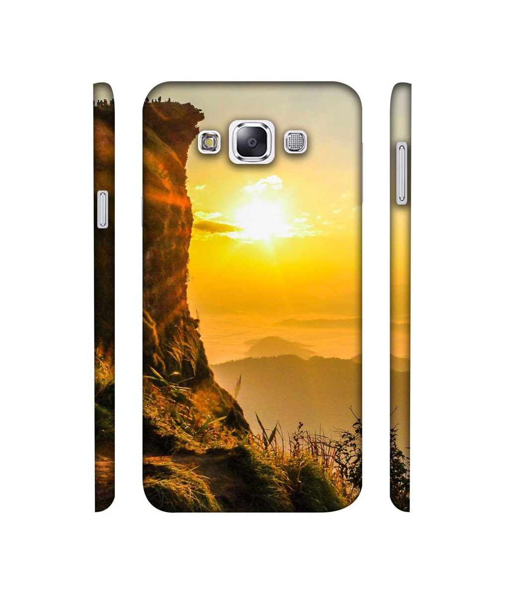 Amazon Brand - Solimo Designer Mountan Side Sun View 3D Printed Hard Back Case Mobile Cover for Samsung Galaxy E7