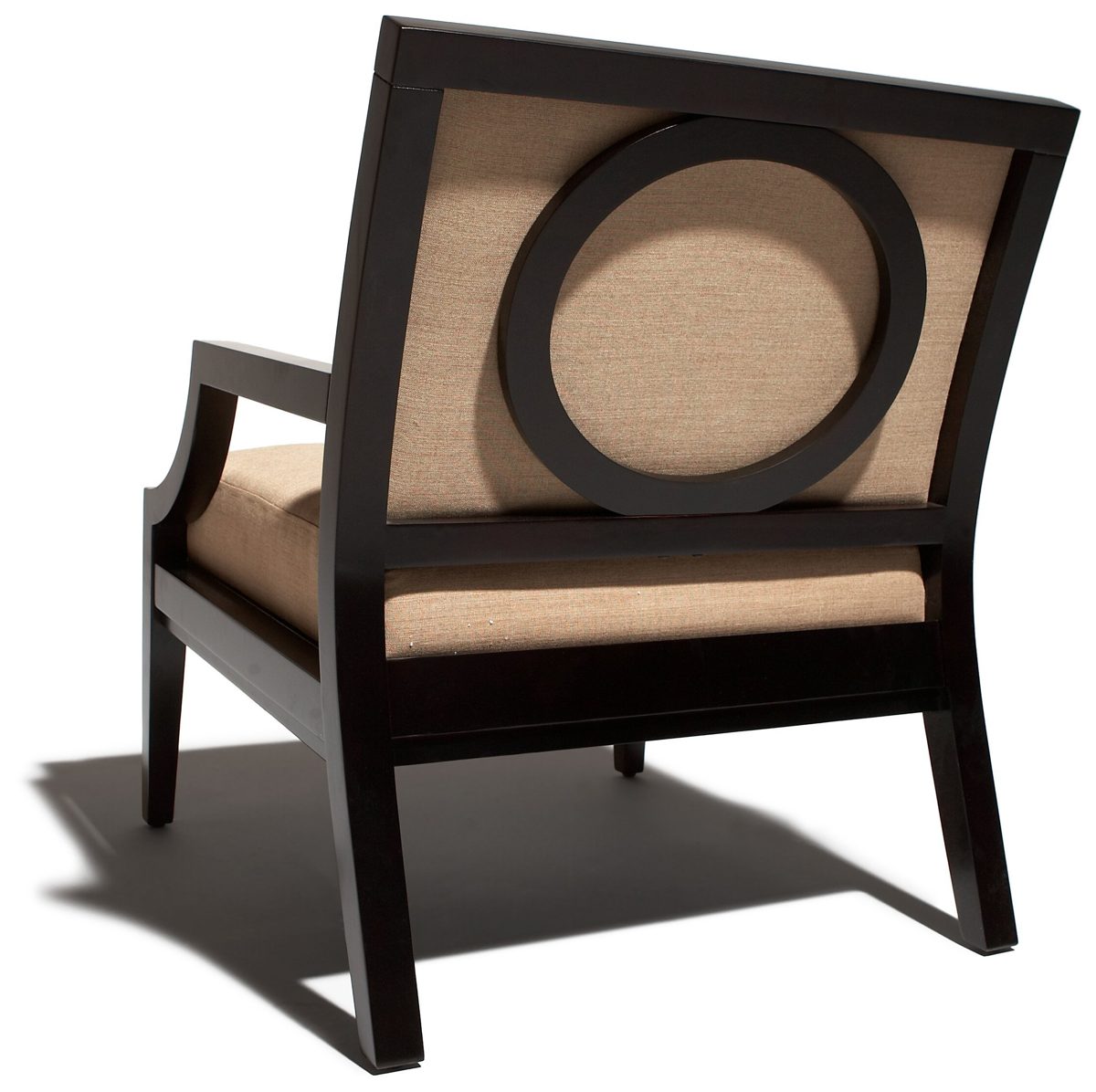 Pinzon Hardwood Lounge Chair with Sand Polyblend Upholstery, Java