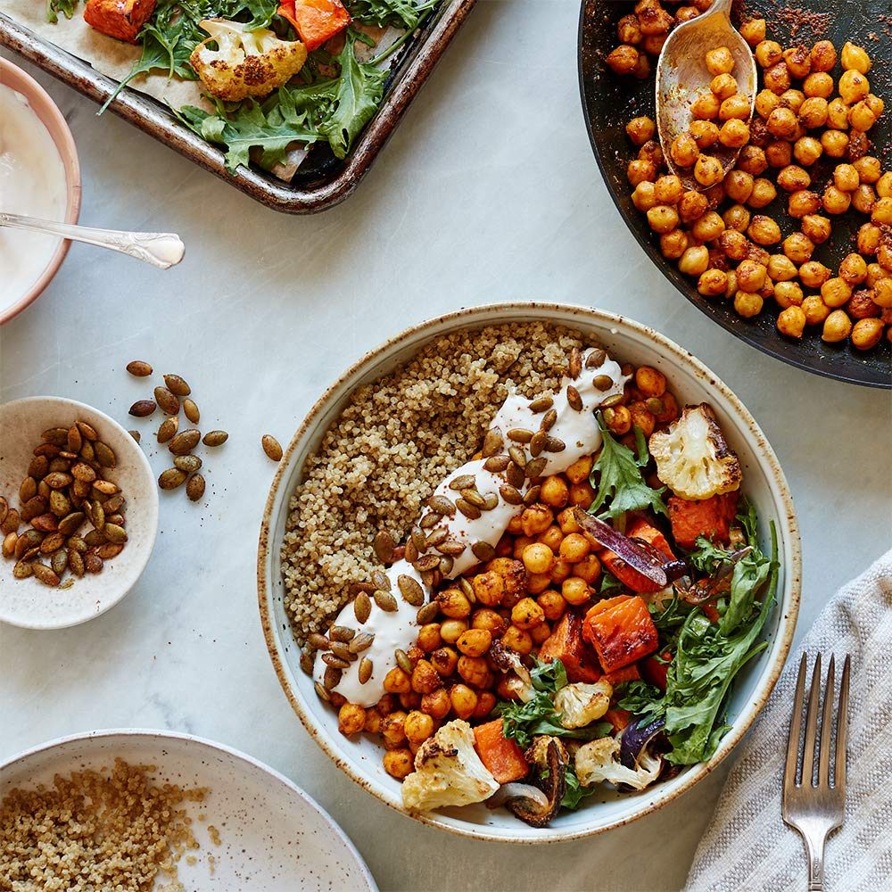 Amazon Meal Kits, Veggie Quinoa Bowl with Spiced Chickpeas, Serves 2
