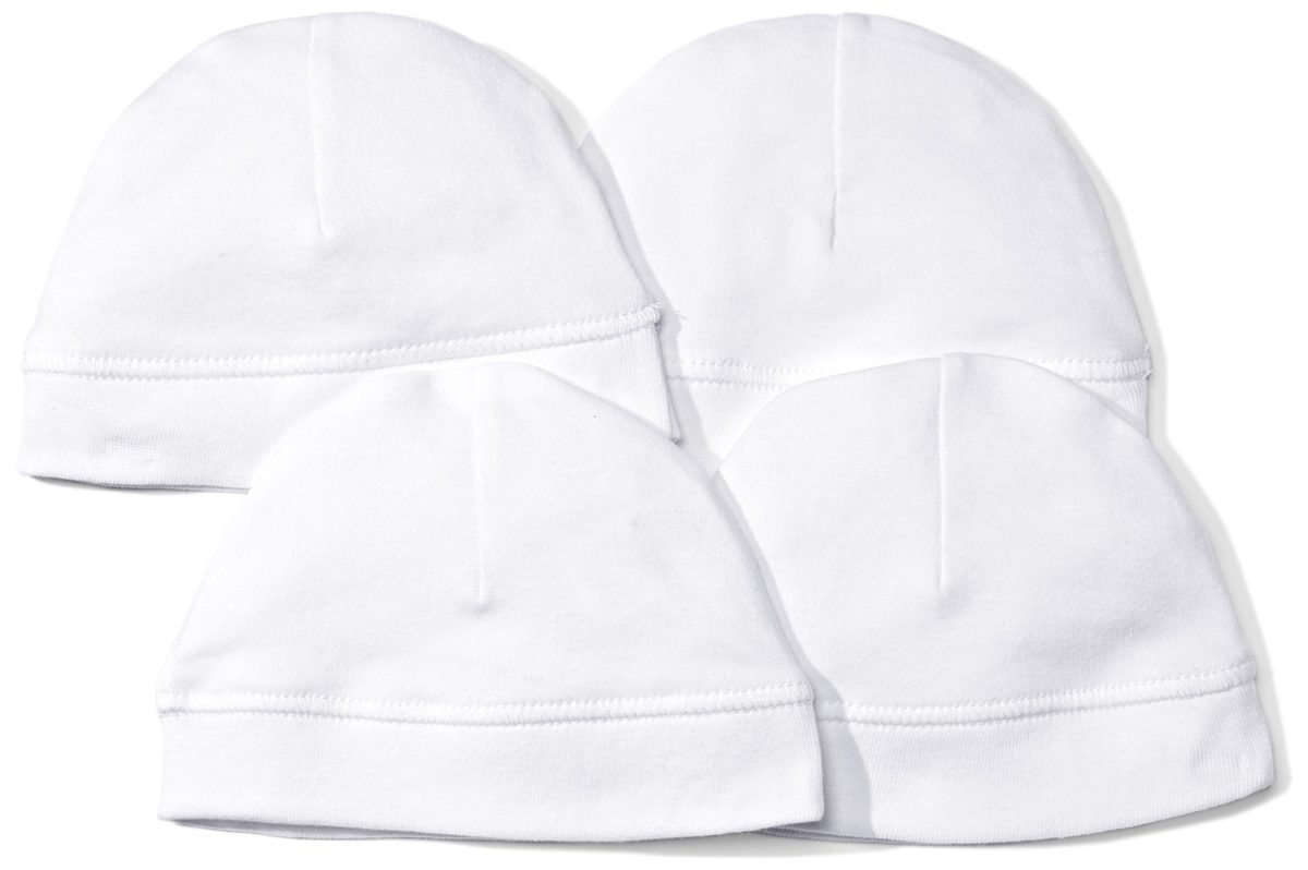 Moon and Back Baby Set of 4 Unisex Organic Cap and Mitten Sets