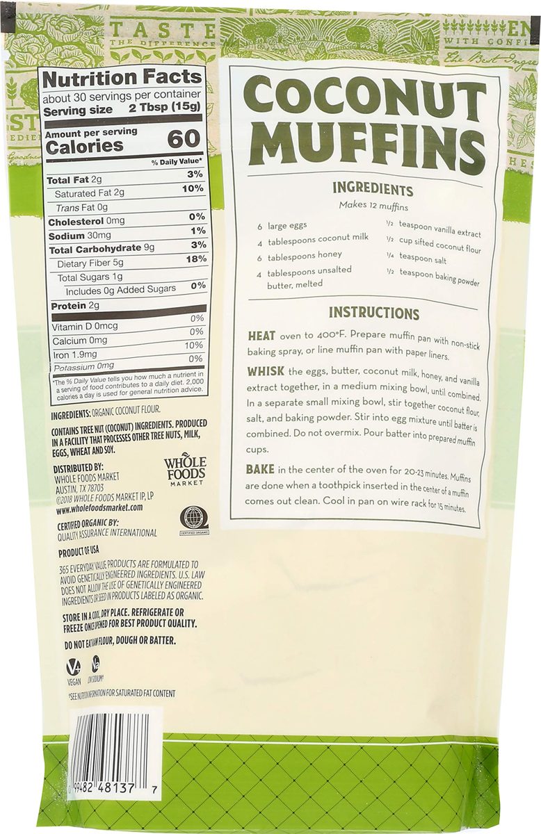 365 Everyday Value, Organic Coconut Flour, 16 oz