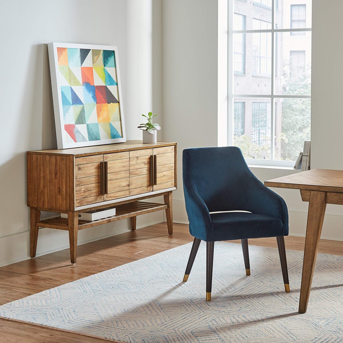 Amazon Brand – Rivet Ian Mid-Century Modern Wood Buffet Bar Cabinet Credenza, Brown