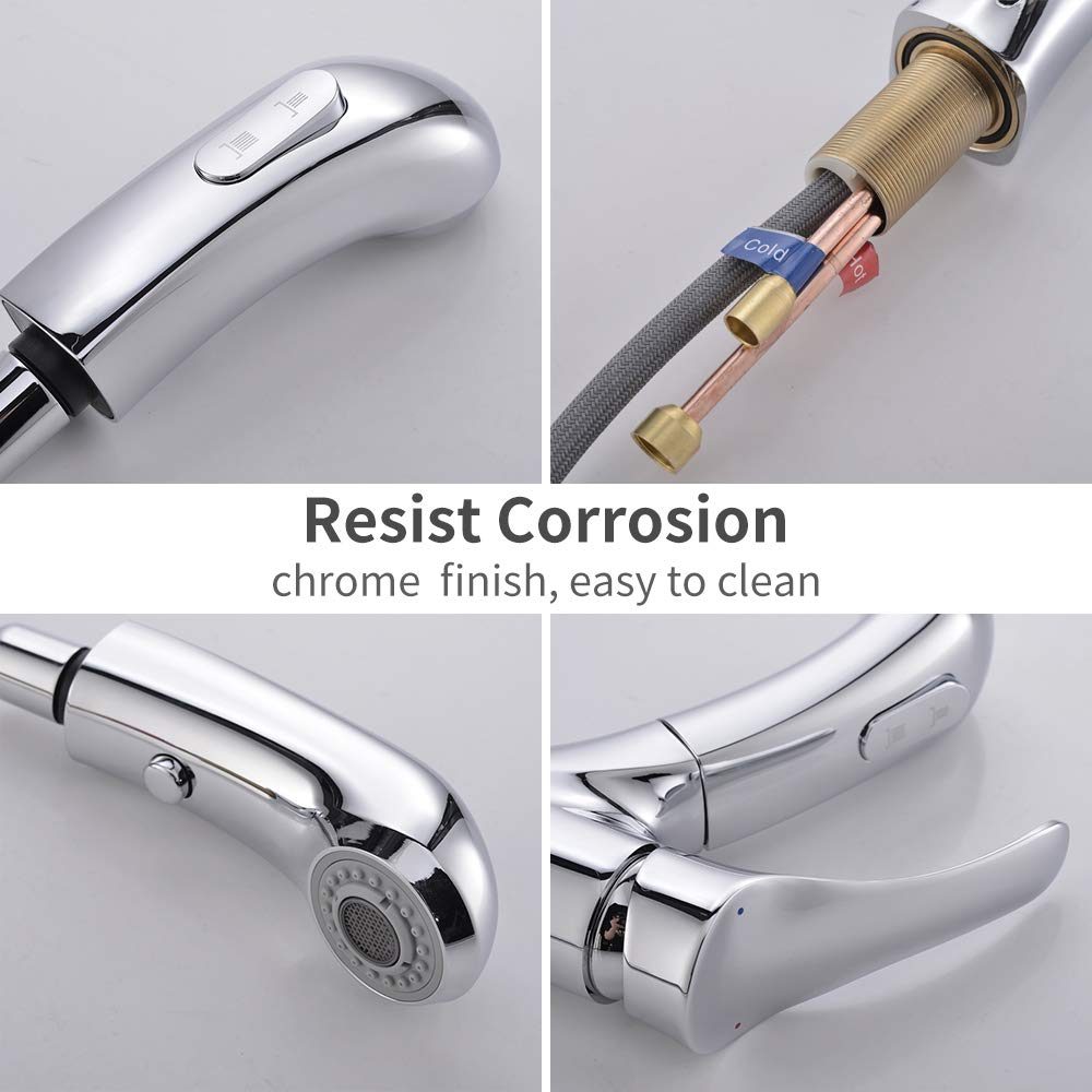 Umi Essentials Bathroom Sink Mixer Tap with Pull Out Spray Head