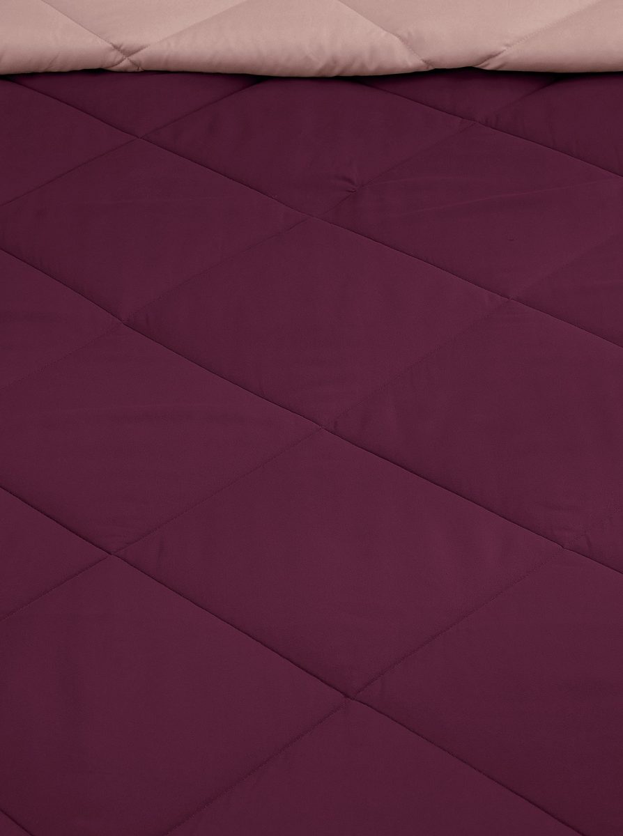 Amazon Brand - Solimo Microfibre Reversible Comforter, Single (Plum Purple and Moody Mauve, 200 GSM)