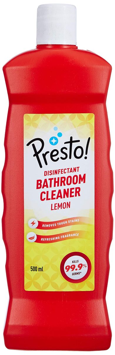 Amazon Brand - Presto! Bathroom Cleaner, Lemon - 500 ml
