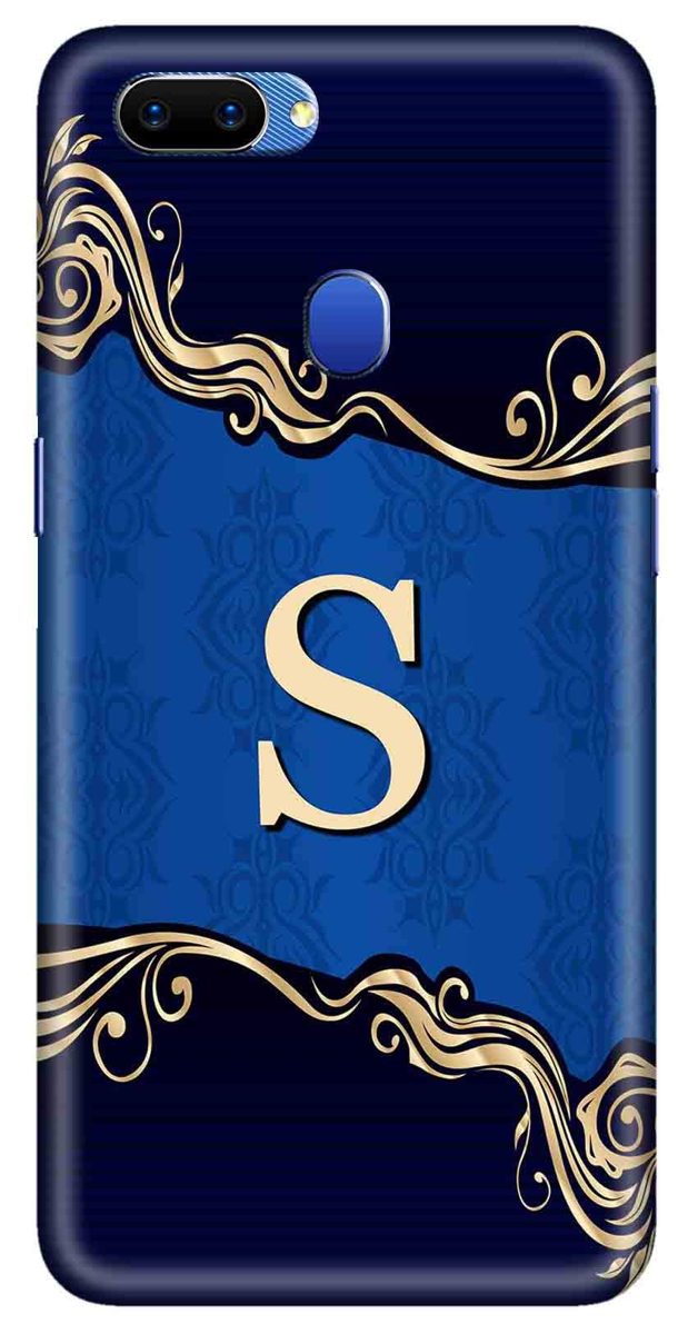 Amazon Brand - Solimo Designer Blue Pattern Alphabet-S 3D Printed Hard Back Case Mobile Cover for Oppo A5