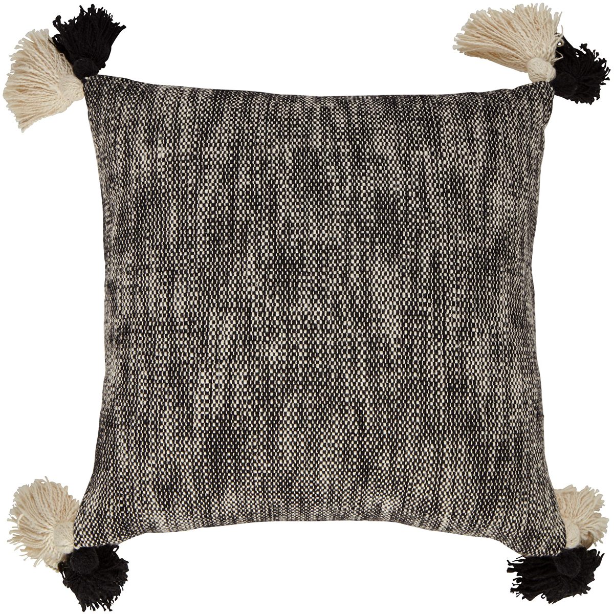 Amazon Brand – Rivet Modern Throw Pillow with Tassels - 18 x 18 Inch, Light Grey