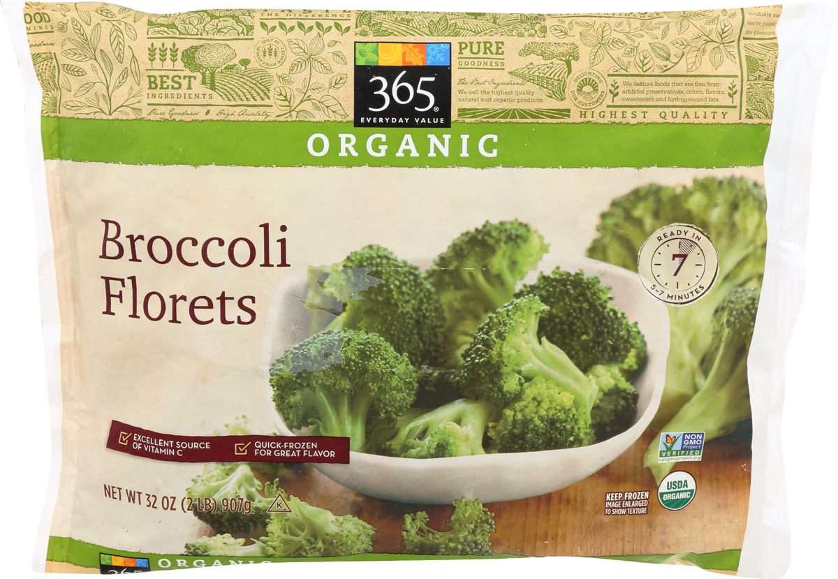 365 Everyday Value, Organic Broccoli Florets, 32 oz, (Frozen)