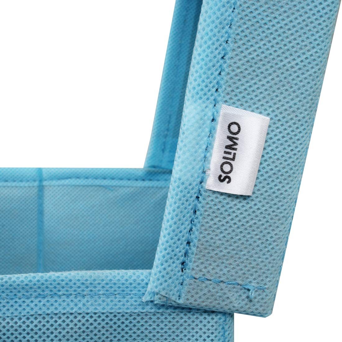 Amazon Brand - Solimo Fabric Rectangular Storage Box, Set of 6, Medical Blue