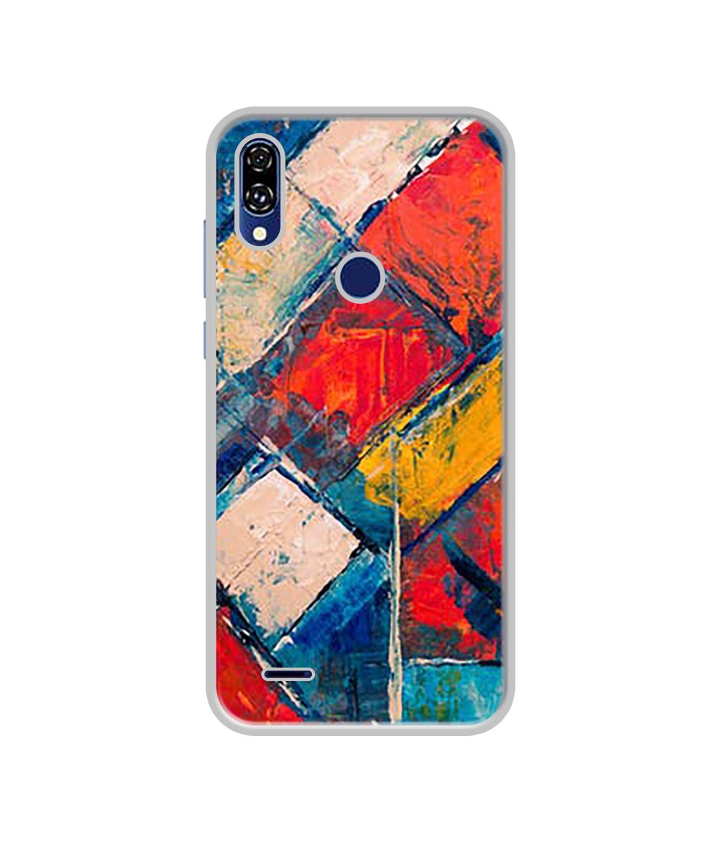 Amazon Brand - Solimo Designer Dark Multicolor Blocks UV Printed Soft Back Case Mobile Cover for Gionee F10