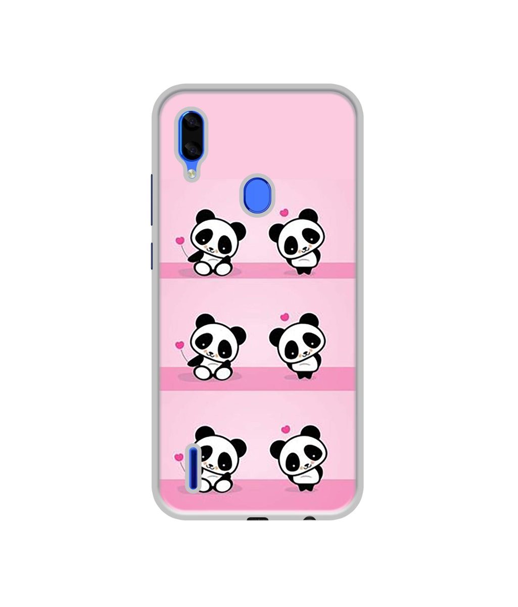 Amazon Brand - Solimo Designer Panda Pattern UV Printed Soft Back Case Mobile Cover for Lava Z93