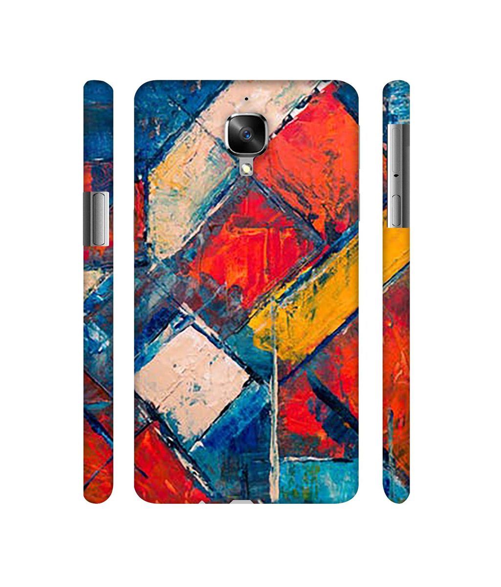 Amazon Brand - Solimo Designer Dark Multicolor Blocks 3D Printed Hard Back Case Mobile Cover for OnePlus 3 / OnePlus 3T