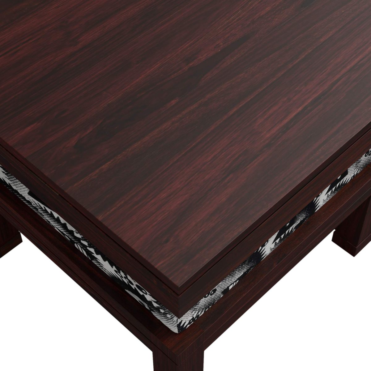 Amazon Brand - Solimo Andro Solid Sheesham Wood Coffee Table with 4 Stools (Mahogany Finish)
