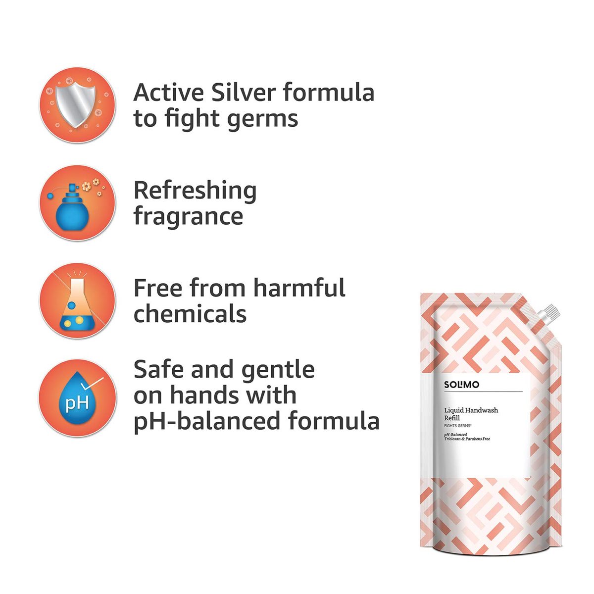 Amazon Brand - Solimo Antibacterial Handwash Liquid Refill- 750 ml