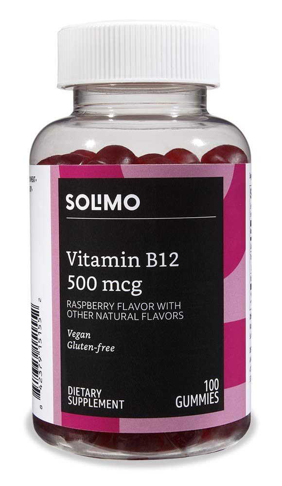 Amazon Brand - Solimo Vitamin D3, 1000 IU, 150 Gummies, Over a 2 Month Supply & Solimo Vitamin B12, 500 mcg, 100 Gummies (2 Gummies per Serving)