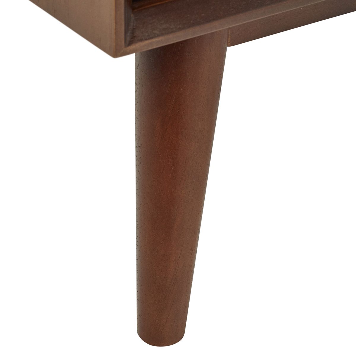 Amazon Brand – Rivet Mid-Century Modern Wood Media TV Console Coffee Table, 47"D, Walnut &amp; Black