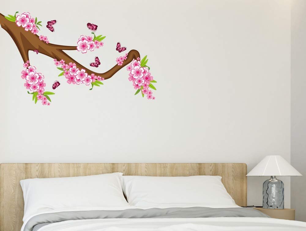 Amazon Brand - Solimo Wall Sticker for Living Room (Live Life in Full Bloom, Ideal Size on Wall - 110 cm x 80 cm)