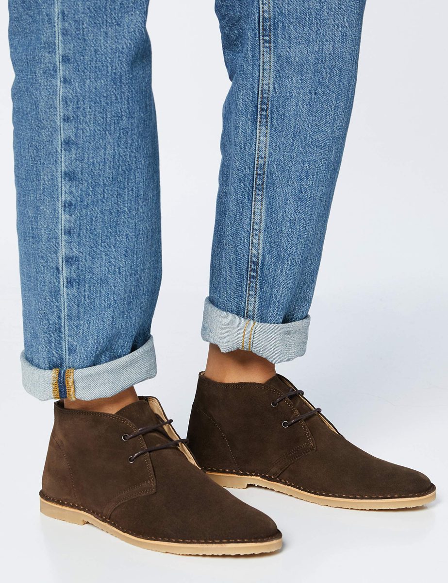 find. Women's Slim Fit Formal Pant Desert Boots, Brown Dark Brown, 8