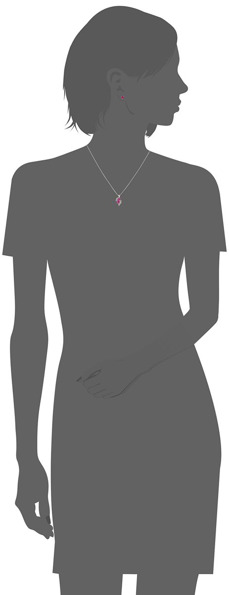 [Find] Amazon Collection Sterling Silver And K iero-go-rudodaiyamondoakusento and creative rubi-ha-topendantozyueri-setto
