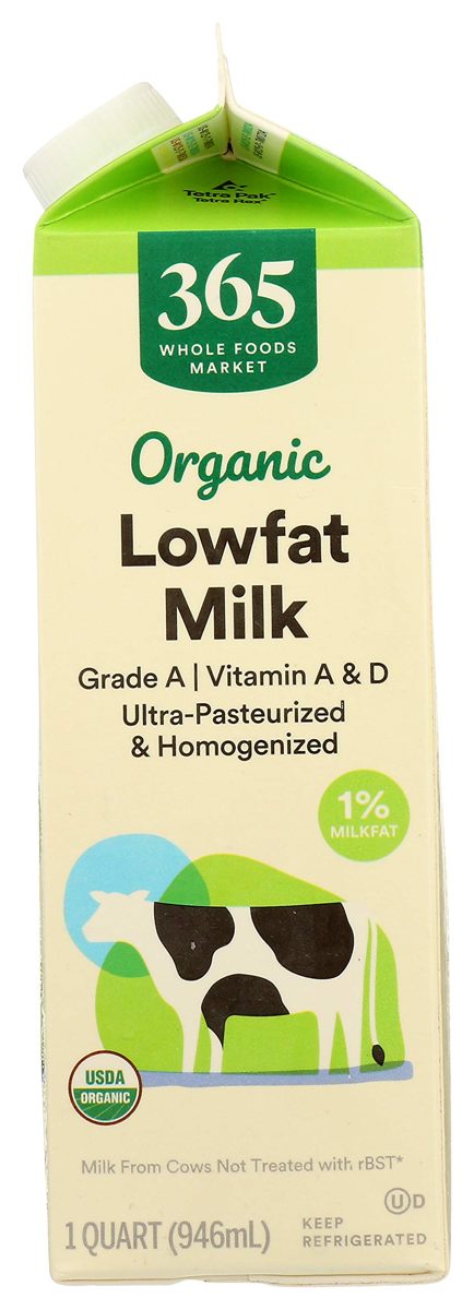 365 by Whole Foods Market, Organic Grade A Milk, Lowfat, 32 Fl Oz